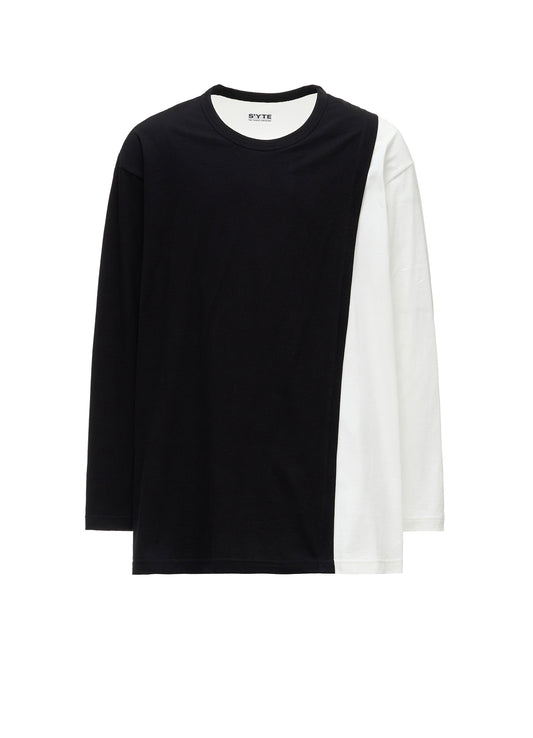 COTTON JERSEY FABRIC LAYERED T-SHIRT