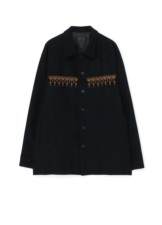 COMPRESSED JERSEY ETHNIC EMBROIDERED BLOUSON