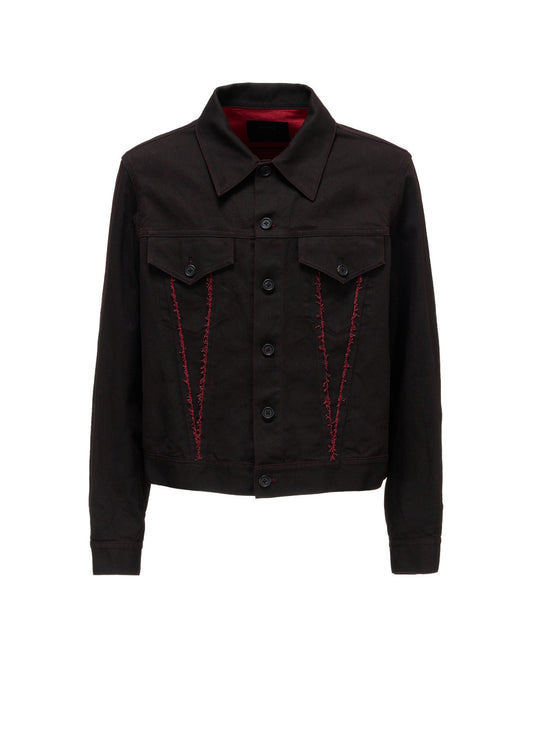 PIGMENT PRINT COTTON TWILL RAW-EDGE DETAIL BLOUSON