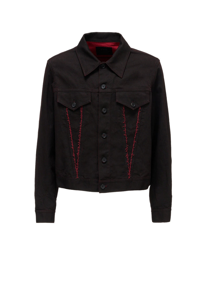 PIGMENT PRINT COTTON TWILL RAW-EDGE DETAIL BLOUSON