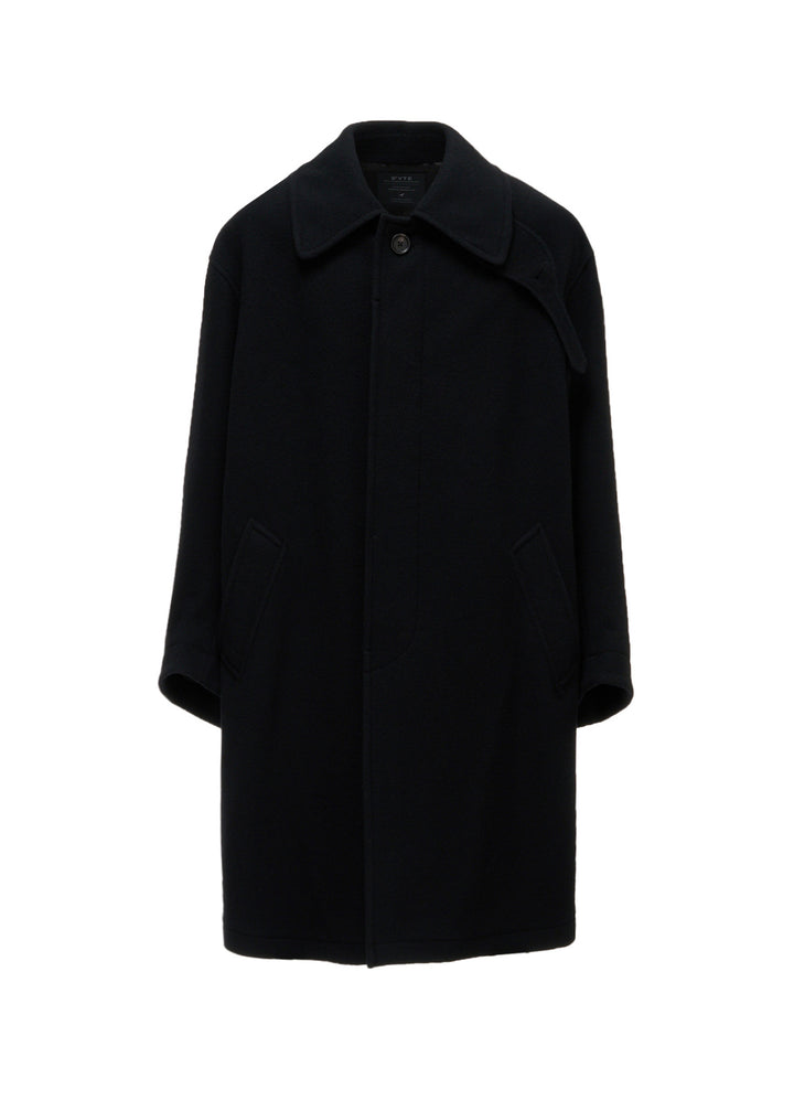 BRUSHED WOOL CONCEALED PLACKET COAT