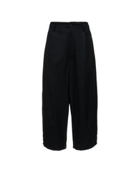 WASHER WOOL GABARDINE BUTTON HEM TAPERED PANTS