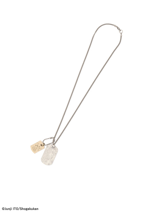 S'YTE × JUNJI ITO -UZUMAKI- KIRIE WEARING YOHJI YAMAMOTO DOG TAG NECKLACE