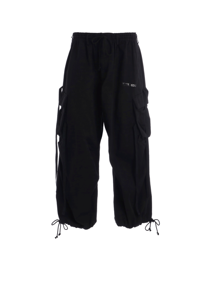 -S’YTE × GDC Collaborate Collection-COTTON DRILL LOGO-PRINTED ARMY TECHNO PANTS
