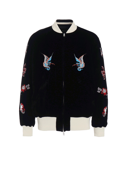 【S'YTE X TAION】EMBROIDERY QUILTED DOWN REVERSIBLE BOMBER JACKET