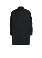 COTTON BROAD CLOTH OVERSIZED SHIRT WITH GATHERED STRINGS