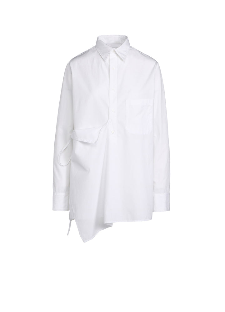 COTTON BROAD CLOTH DRAPED SHIRT