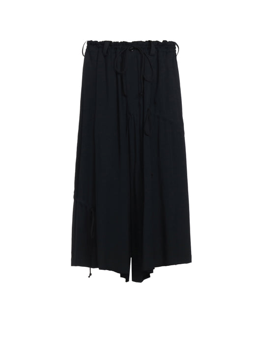 RAYON WASHER TWILL STRINGS GATHERED CROPPED PANTS