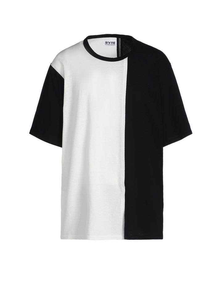 COLOR-SWITCHED ASYMMETRICAL DESIGN T-SHIRT