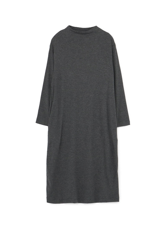 LYOCELL STRETCH RIB JERSEY BOTTLE NECK DRESS