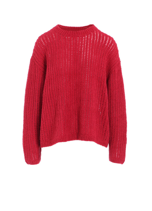 RIB MESH KNIT PULLOVER