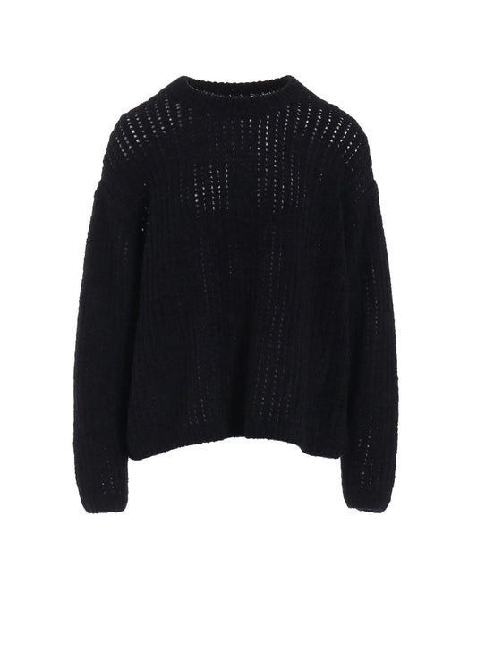 RIB MESH KNIT PULLOVER