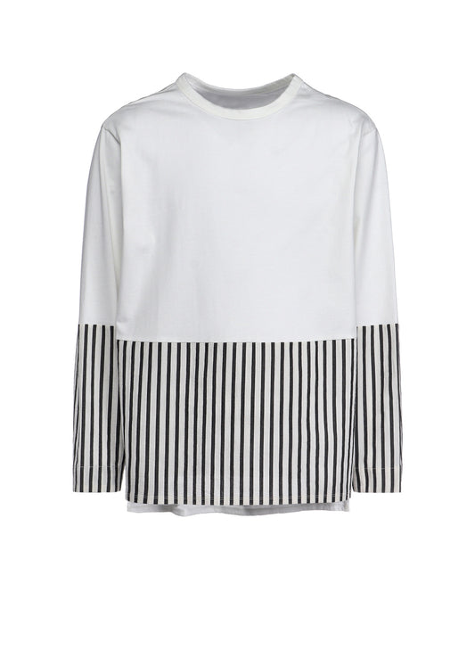 COTTON STRIPE SWITCHING SHIRT (L)