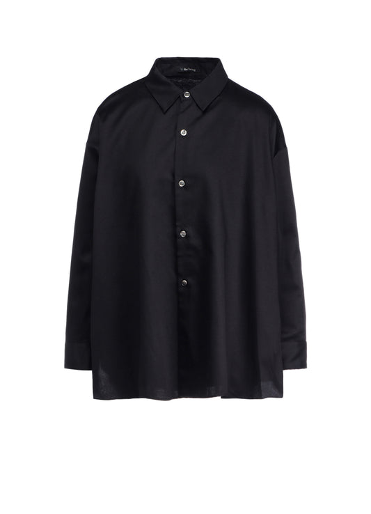 COTTON SATIN SWITCHING COLLAR SHIRT (M)