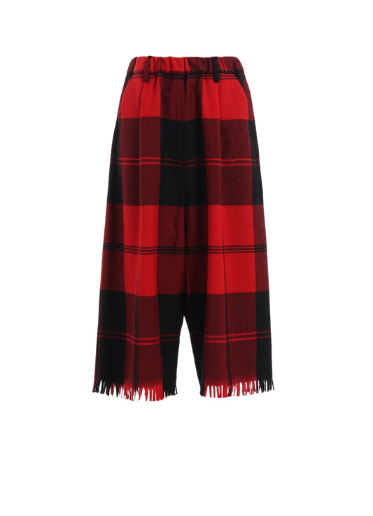 WOOL PLAID SAROUEL PANTS