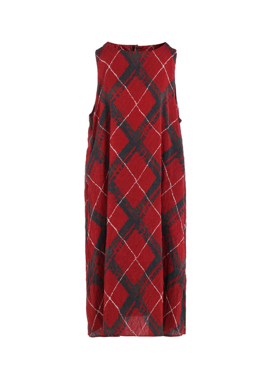 WASHER BIAS PLAID PRINT JUMPER DRESS