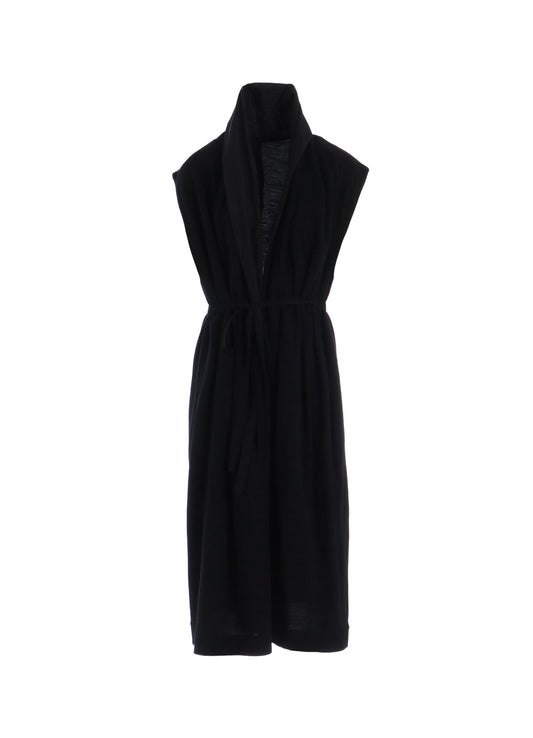 WOOL JERSEY + COTTON SILK LOAN LONG GILET