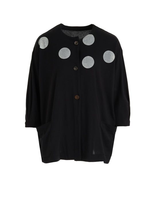 40/1 COTTON RAYON JERSEY DOT PRINT CARDIGAN