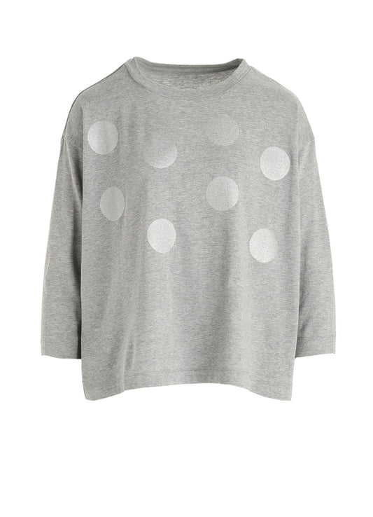 40/1 COTTON RAYON JERSEY DOT PRINT 3/4 SLEEVE SHIRT