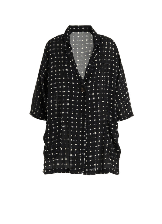 POLYESTER GEORGETTE PRINT SHIRT COAT