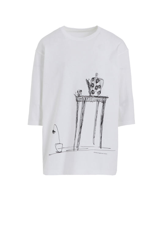 20/1 COMBED JERSEY POT & TABLE PRINT 3/4 SLEEVE SHIRT