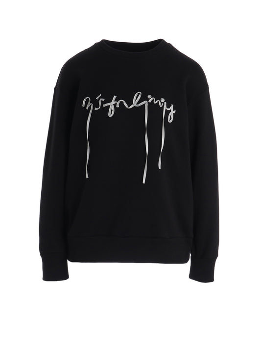 COTTON CELLULOSE FLEECE TAPE EMBROIDERY PULLOVER