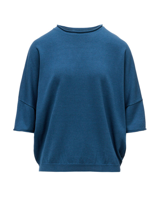 COTTON CELLULOSE KNIT PULLOVER