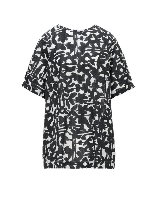 COTTON RIPPLE MOSAIC FLOWER PRINT TUNIC