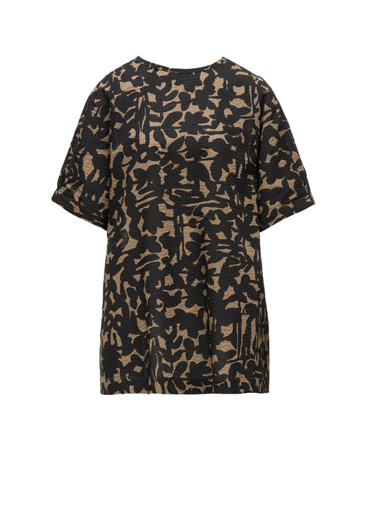 COTTON RIPPLE MOSAIC FLOWER PRINT TUNIC