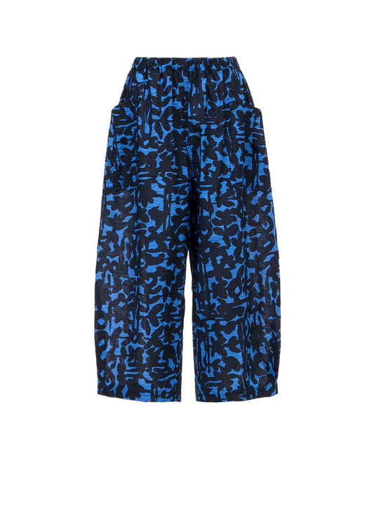 COTTON RIPPLE MOSAIC FLOWER PRINT PANTS