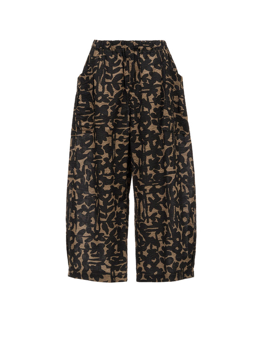 COTTON RIPPLE MOSAIC FLOWER PRINT PANTS