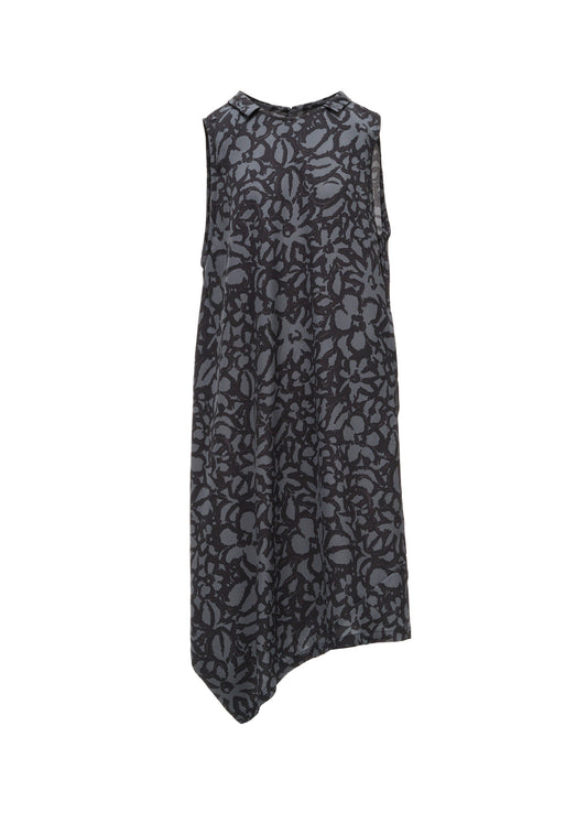 POLYESTER VIELLA FLOWER PRINT ASYMMETRIC HEM JUMPER DRESS
