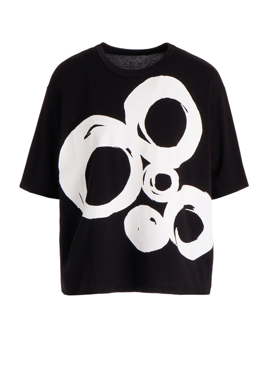 64/2 COTTON JERSEY BIG CIRCLE PRINT HALF SLEEVE SHIRT