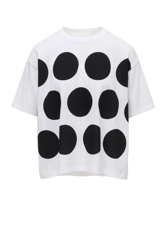 COTTON JERSEY DOT PRINT T-SHIRT
