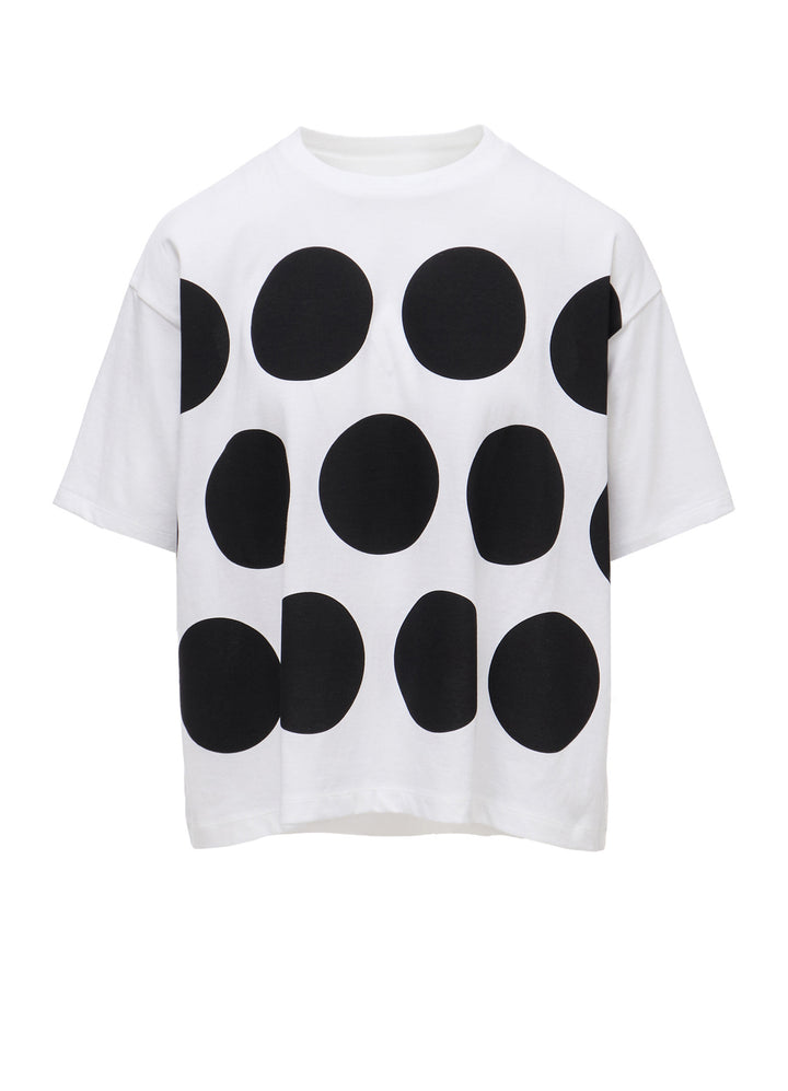 COTTON JERSEY DOT PRINT T-SHIRT