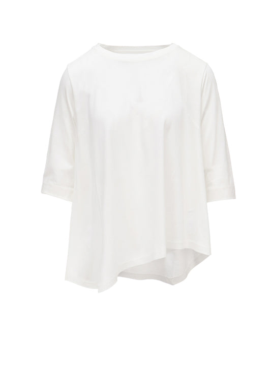 TENCEL COTTON JERSEY ASYMMETRIC HEM SHIRT