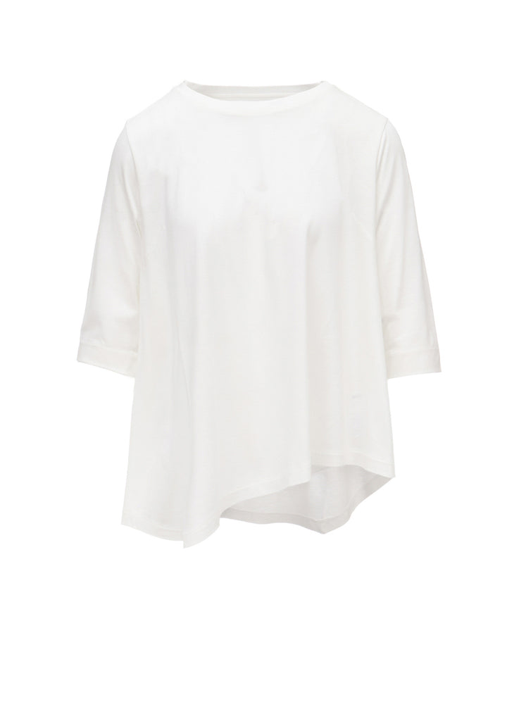 TENCEL COTTON JERSEY ASYMMETRIC HEM SHIRT