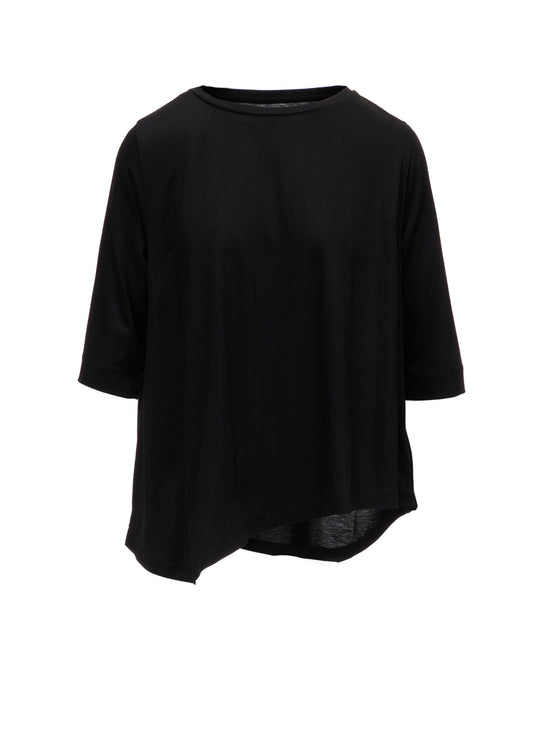 TENCEL COTTON JERSEY ASYMMETRIC HEM SHIRT