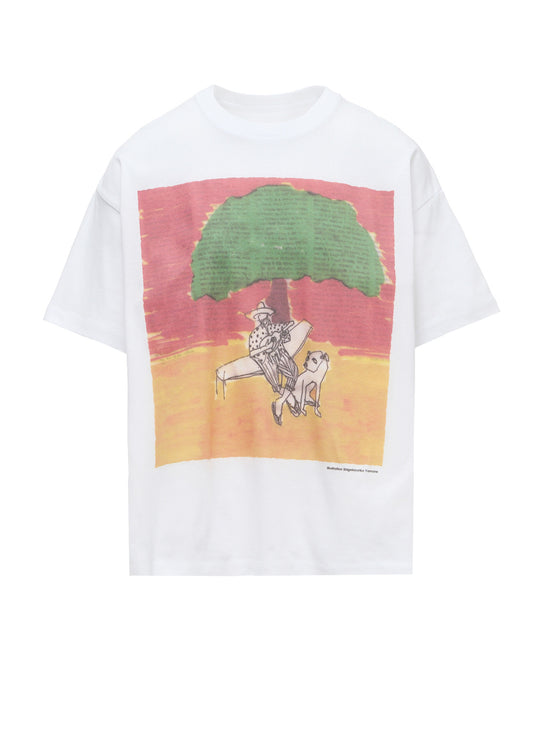 SOFT COTTON JERSEY T-SHIRT -ME AND MY DOG IN THE SHADE OF A TREE-