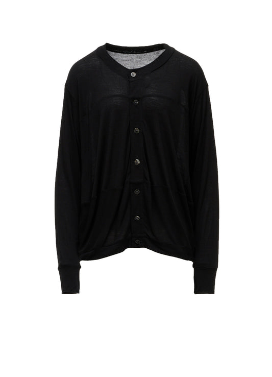 RAYON SILK JERSEY SWITCHING CARDIGAN