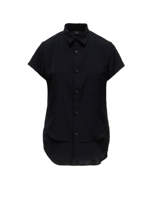 Y's FORM - TA/PE CREPE DE CHINE SHORT-SLEEVE BLOUSE