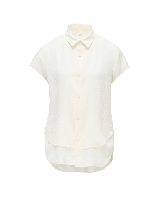 Y's FORM - TA/PE CREPE DE CHINE SHORT-SLEEVE BLOUSE