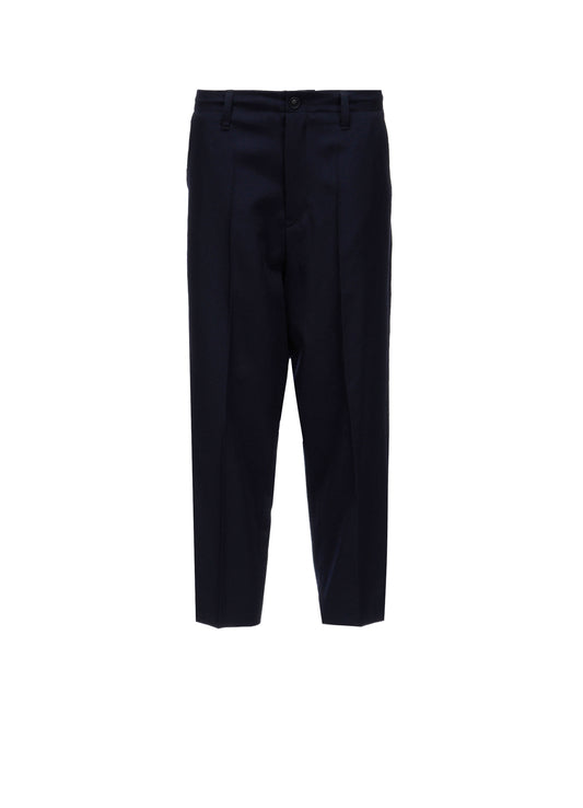 Y's FORM - WOOL GABARDINE CENTER-CRESE PANTS