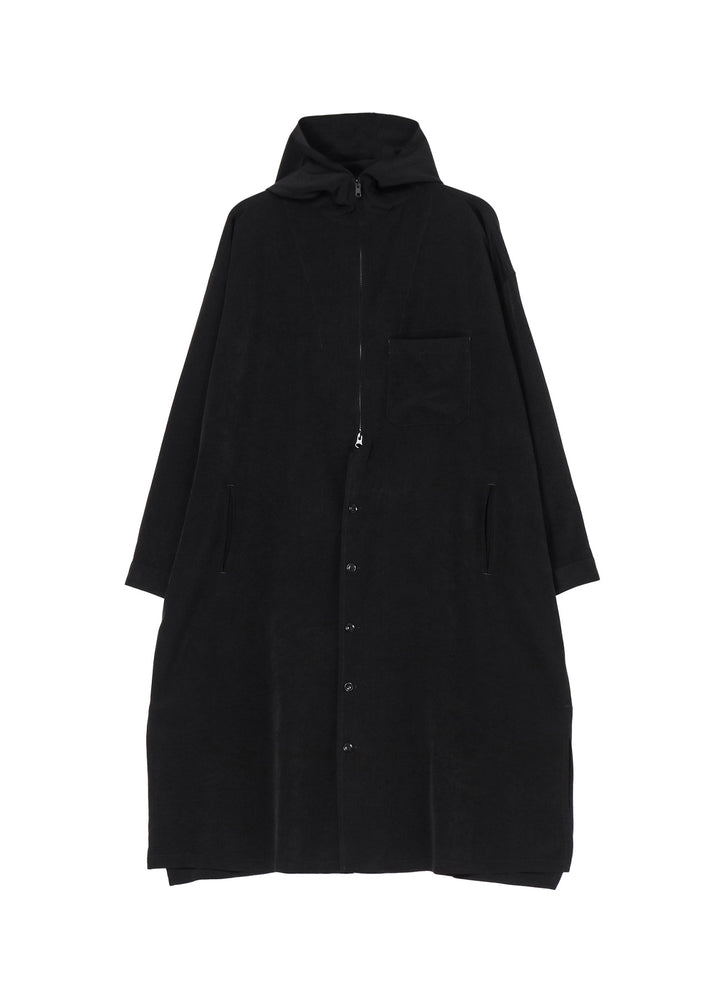 CREPE de CHINE HOODED COAT