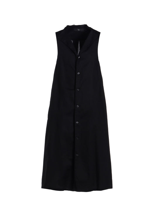 [Y's BORN PRODUCT] THIN COTTON TWILL COLLAR CUT OFF SLEEVELESS DRESS