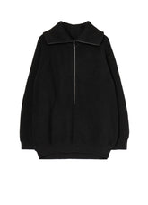 5G1P JERSEY BIG COLLAR ZIP UP PULLOVER