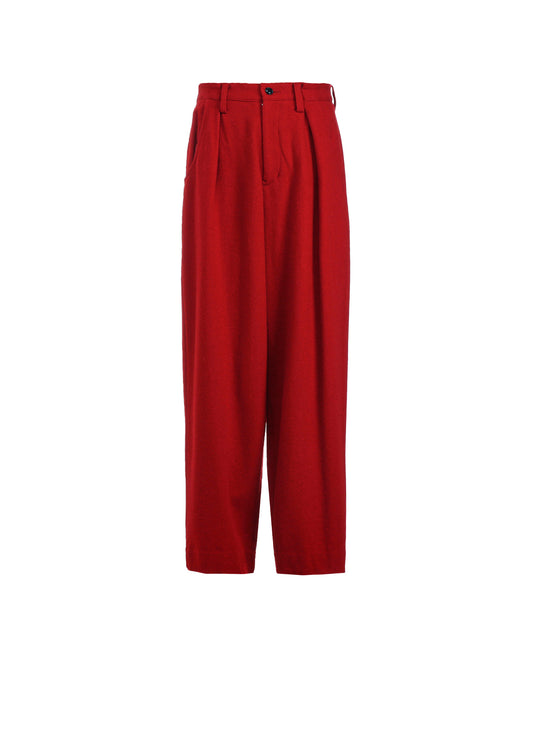 WOOL FLANNEL SINGLE TUCK WIDE PANTS