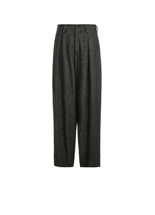 WOOL FLANNEL SINGLE TUCK WIDE PANTS