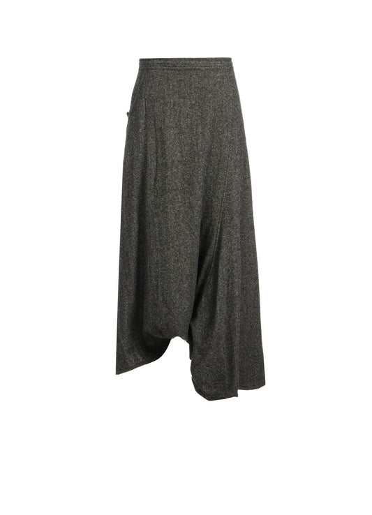 【9/20 12:00(JST) Release】WOOL FLANNEL STRING WAIST ASSYMETRIC PANTS