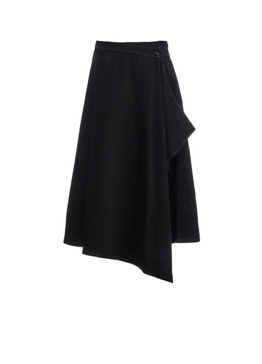 10OZ DENIM FLARE WRAP SKIRT